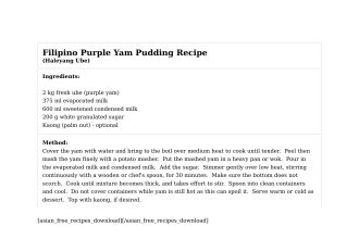 Filipino Purple Yam Pudding Recipe