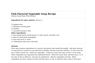 Fish-Flavored Vegetable Soup Recipe