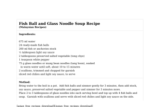 Fish Ball and Glass Noodle Soup Recipe