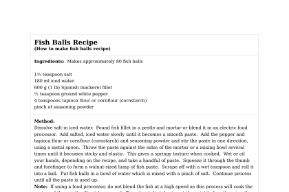 Fish Balls Recipe
