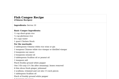 Fish Congee Recipe