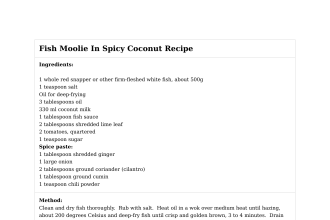 Fish Moolie In Spicy Coconut Recipe