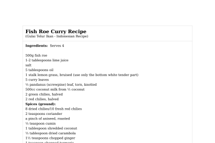 Fish Roe Curry Recipe