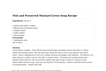 Fish and Preserved Mustard Green Soup Recipe