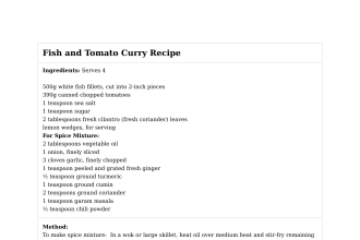 Fish and Tomato Curry Recipe
