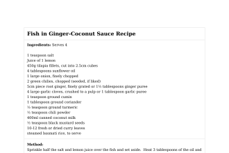Fish in Ginger-Coconut Sauce Recipe