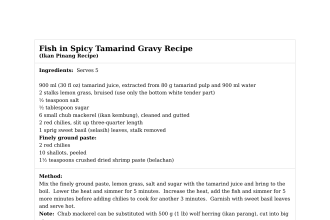 Fish in Spicy Tamarind Gravy Recipe