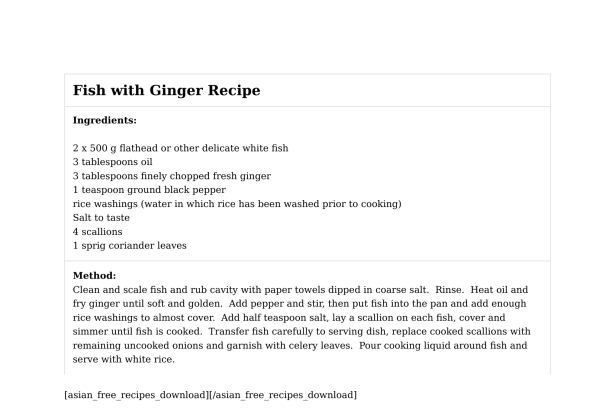 Fish with Ginger Recipe