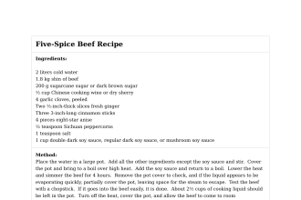 Five-Spice Beef Recipe