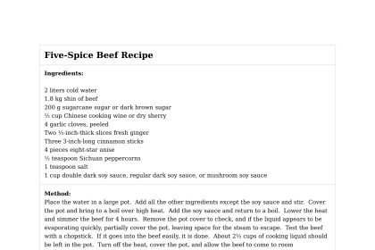 Five-Spice Beef Recipe