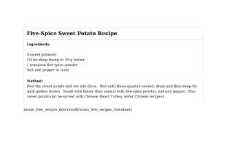 Five-Spice Sweet Potato Recipe