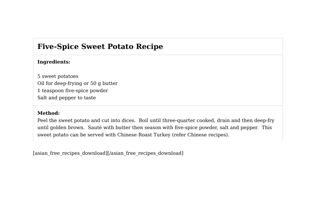Five-Spice Sweet Potato Recipe