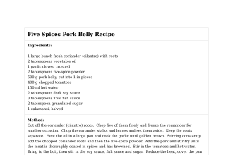 Five Spices Pork Belly Recipe