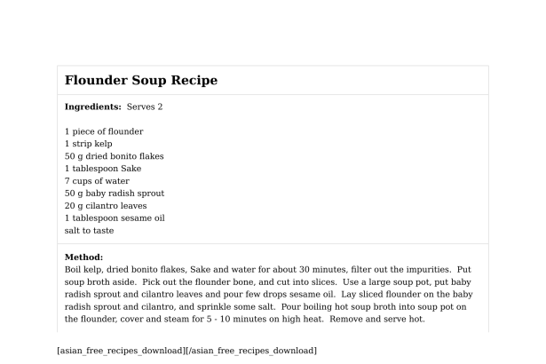 Flounder Soup Recipe