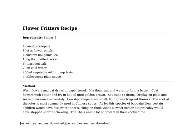 Flower Fritters Recipe