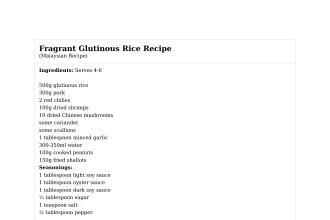 Fragrant Glutinous Rice Recipe