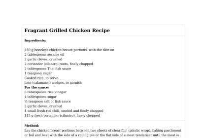 Fragrant Grilled Chicken Recipe