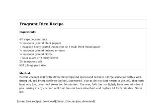Fragrant Rice Recipe
