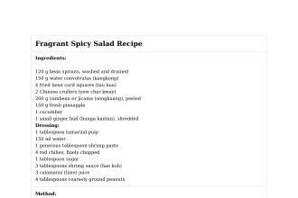 Fragrant Spicy Salad Recipe