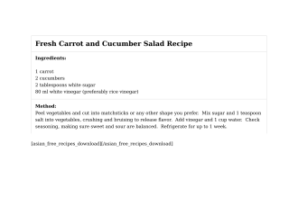 Fresh Carrot and Cucumber Salad Recipe