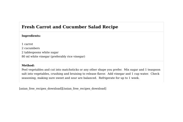 Fresh Carrot and Cucumber Salad Recipe