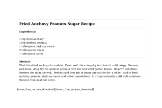 Fried Anchovy Peanuts Sugar Recipe