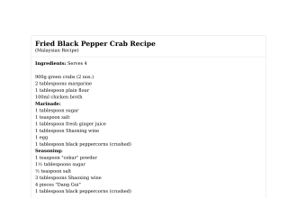 Fried Black Pepper Crab Recipe