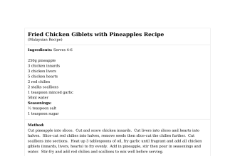 Fried Chicken Giblets with Pineapples Recipe