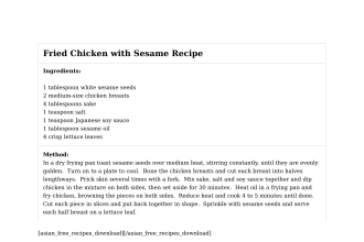Fried Chicken with Sesame Recipe