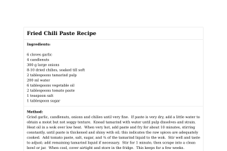 Fried Chili Paste Recipe