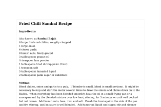 Fried Chili Sambal Recipe