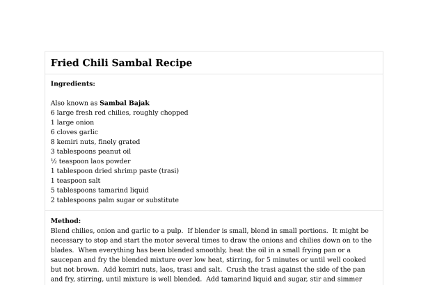 Fried Chili Sambal Recipe