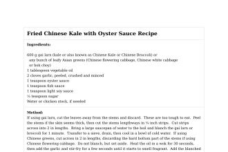 Fried Chinese Kale with Oyster Sauce Recipe