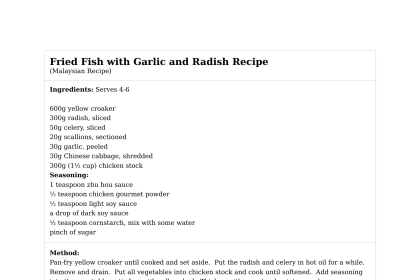 Fried Fish with Garlic and Radish Recipe