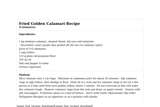 Fried Golden Calamari Recipe