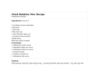 Fried Hokkien Mee Recipe