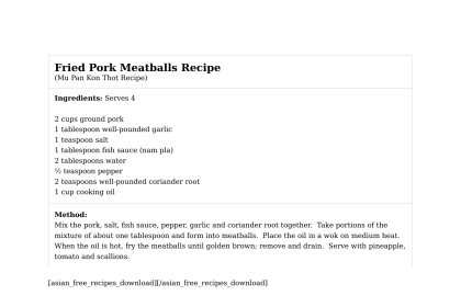 Fried Pork Meatballs Recipe