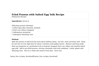 Fried Prawns with Salted Egg Yolk Recipe