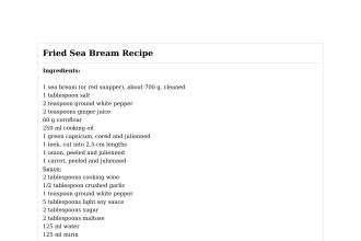 Fried Sea Bream Recipe