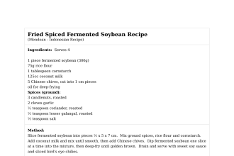 Fried Spiced Fermented Soybean Recipe