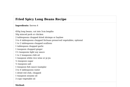 Fried Spicy Long Beans Recipe