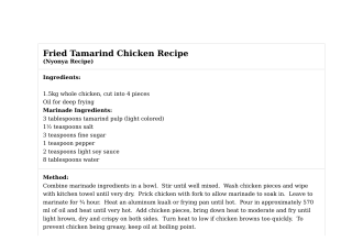 Fried Tamarind Chicken Recipe