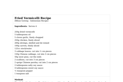 Fried Vermicelli Recipe
