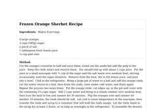 Frozen Orange Sherbet Recipe