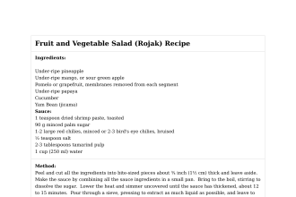 Fruit and Vegetable Salad (Rojak) Recipe