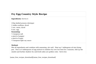 Fry Egg Country Style Recipe