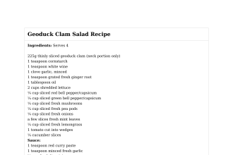 Geoduck Clam Salad Recipe