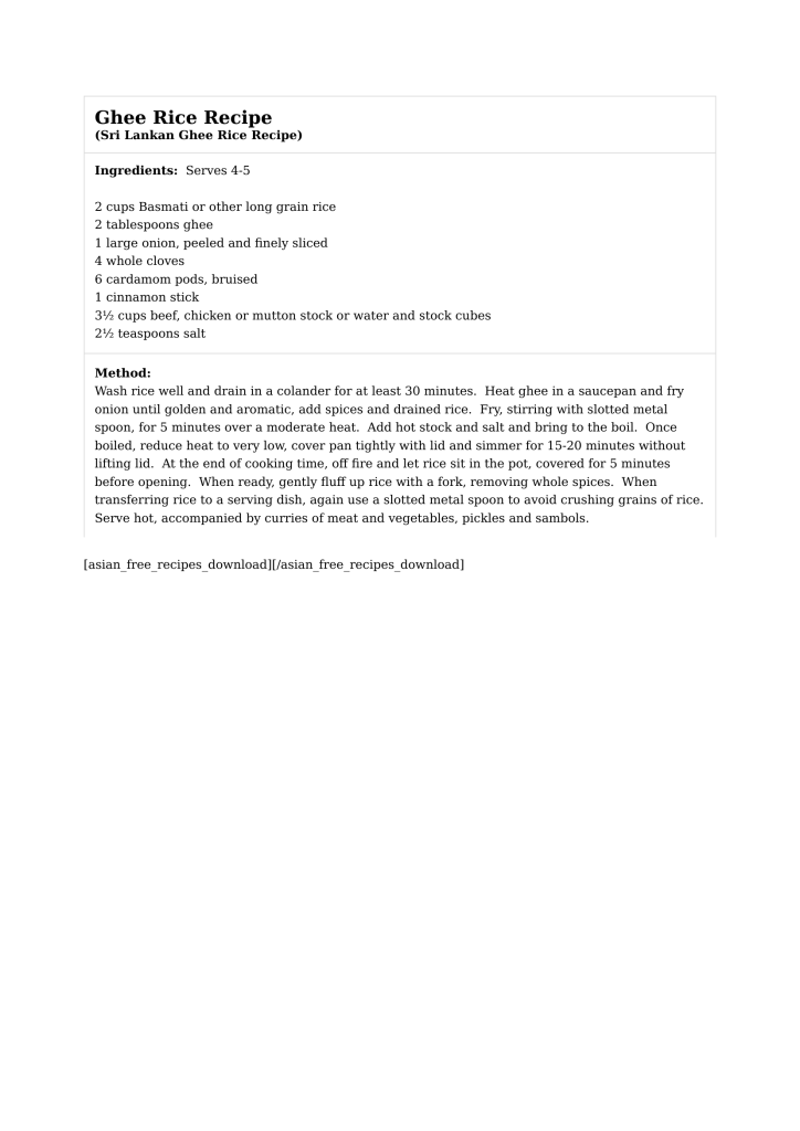 Ghee Rice Recipe