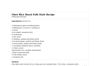 Ghee Rice Rural Folk Style Recipe
