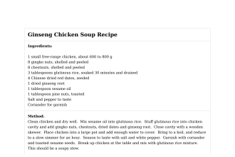 Ginseng Chicken Soup Recipe
